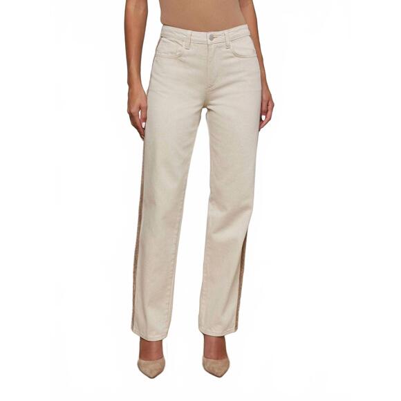 NEW L'AGENCE women's jones ultra high rise stovepipe pants in desert tan taupe